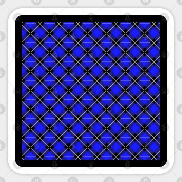 Diagonal Blue and Black Flannel-Plaid Pattern Sticker by Design_Lawrence